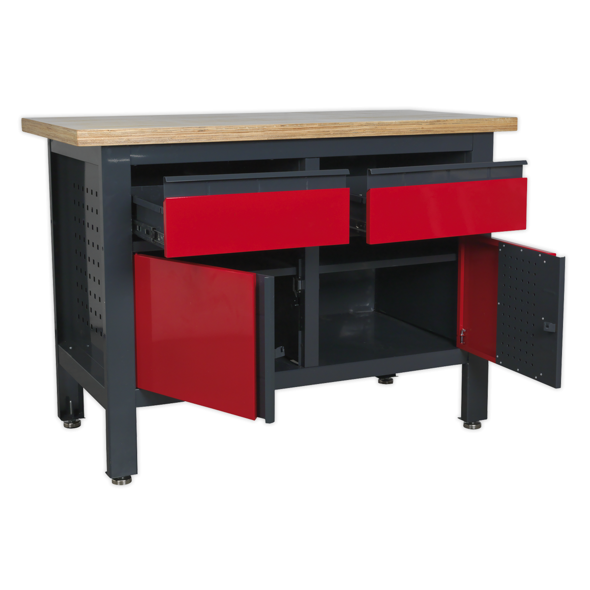 Sealey AP1372A Workbench with 2 Drawers & 2 Cupboards