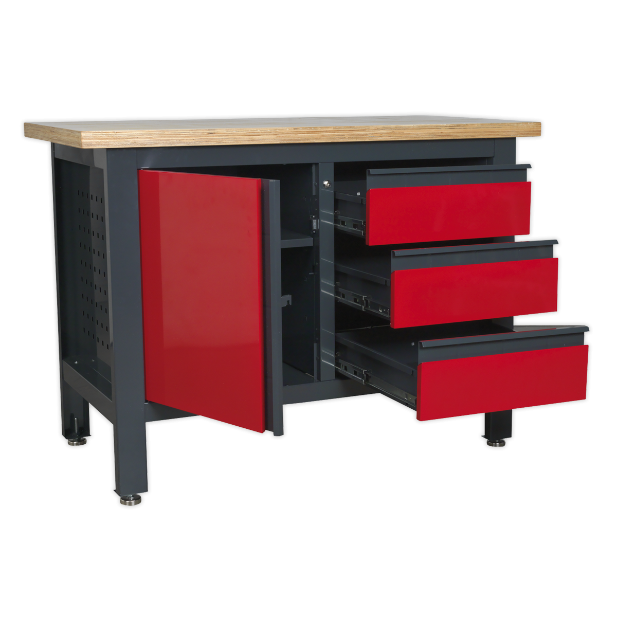 Sealey AP1372B Workbench with 3 Drawers & Cupboard