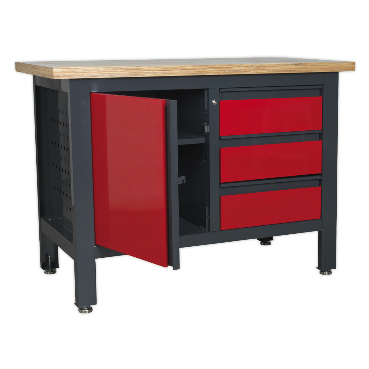 Sealey AP1372B Workbench with 3 Drawers & Cupboard