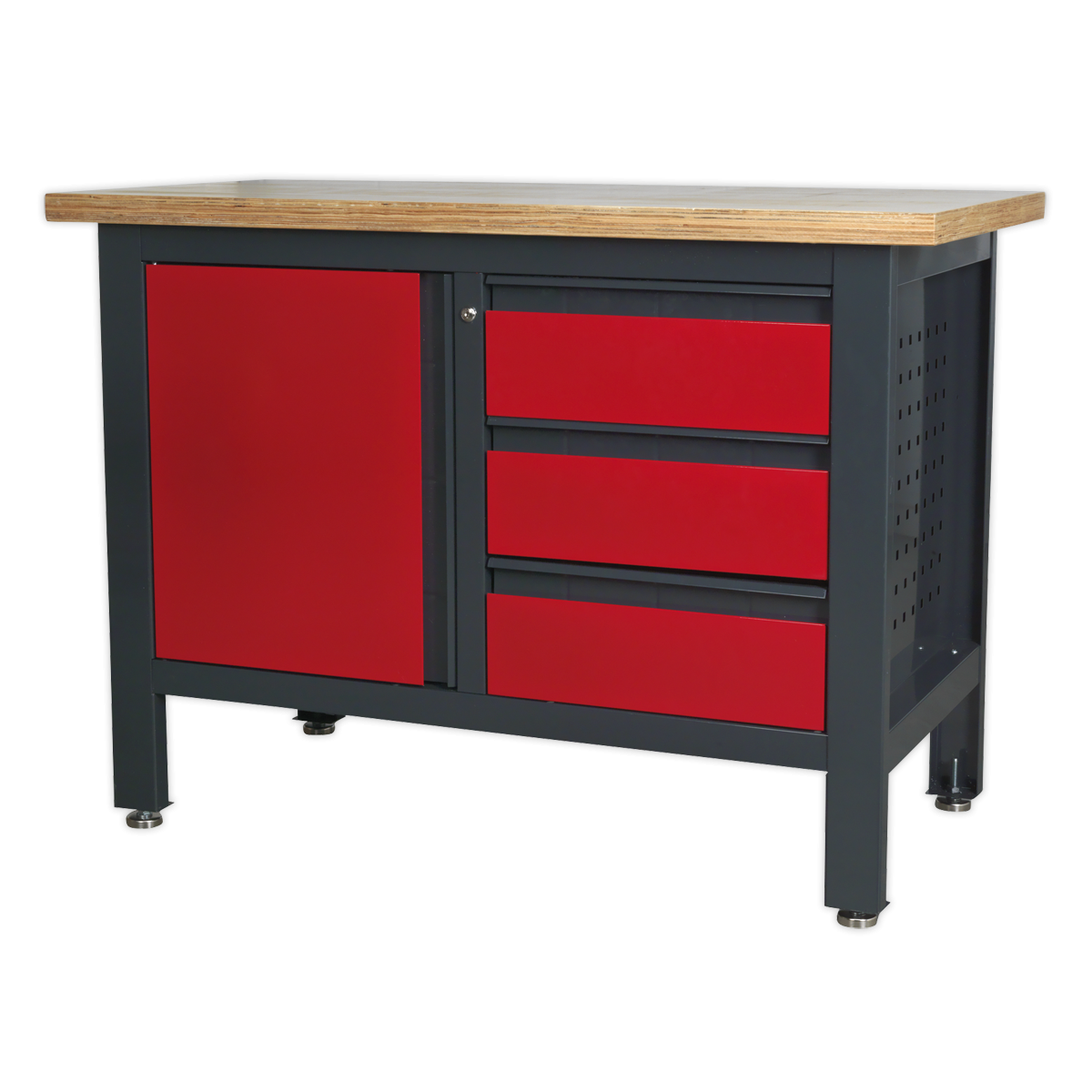 Sealey AP1372B Workbench with 3 Drawers & Cupboard