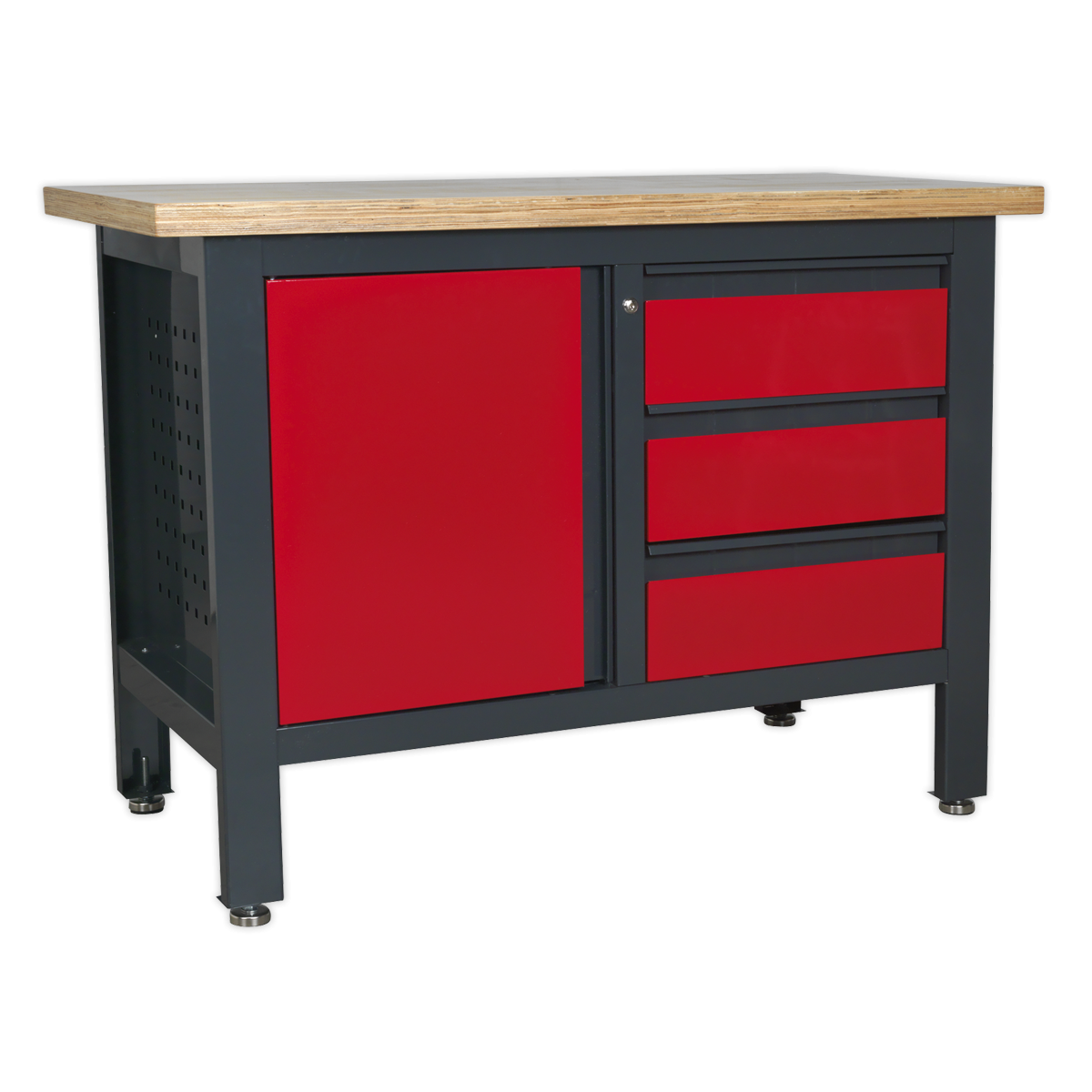 Sealey AP1372B Workbench with 3 Drawers & Cupboard