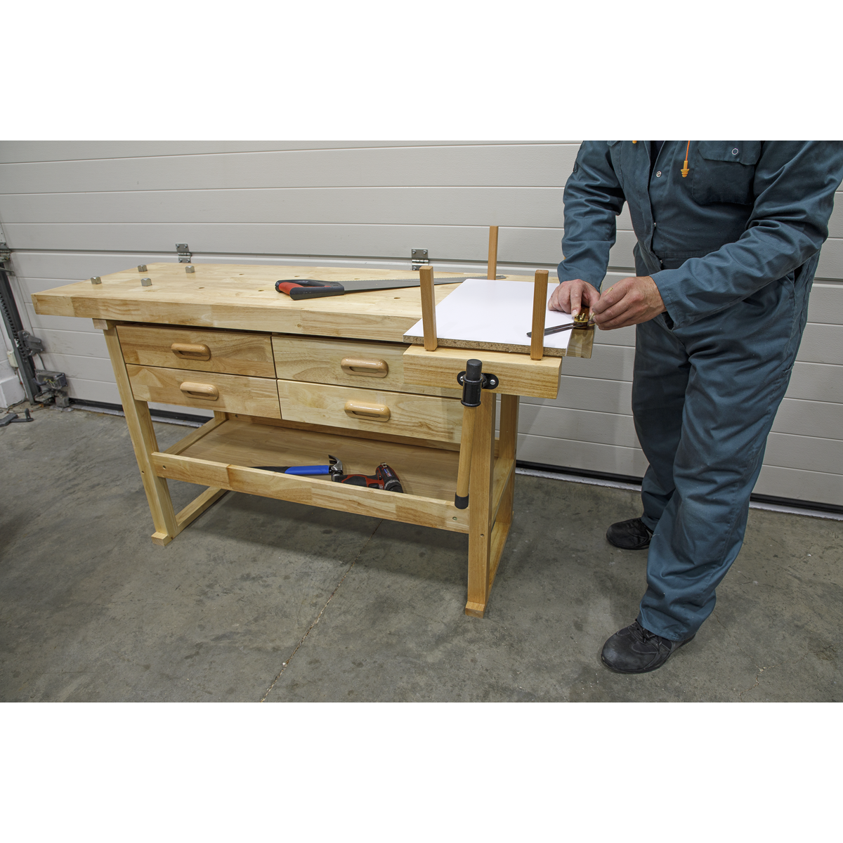 Sealey AP1640 Woodworking Bench with 4 Drawers