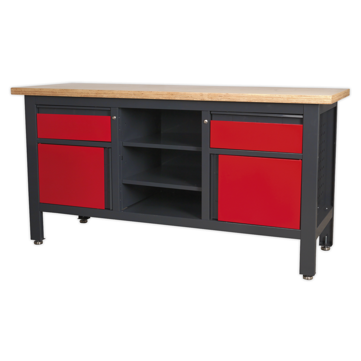 Sealey AP1905A Workbench with 2 Drawers, 2 Cupboards & Open Storage