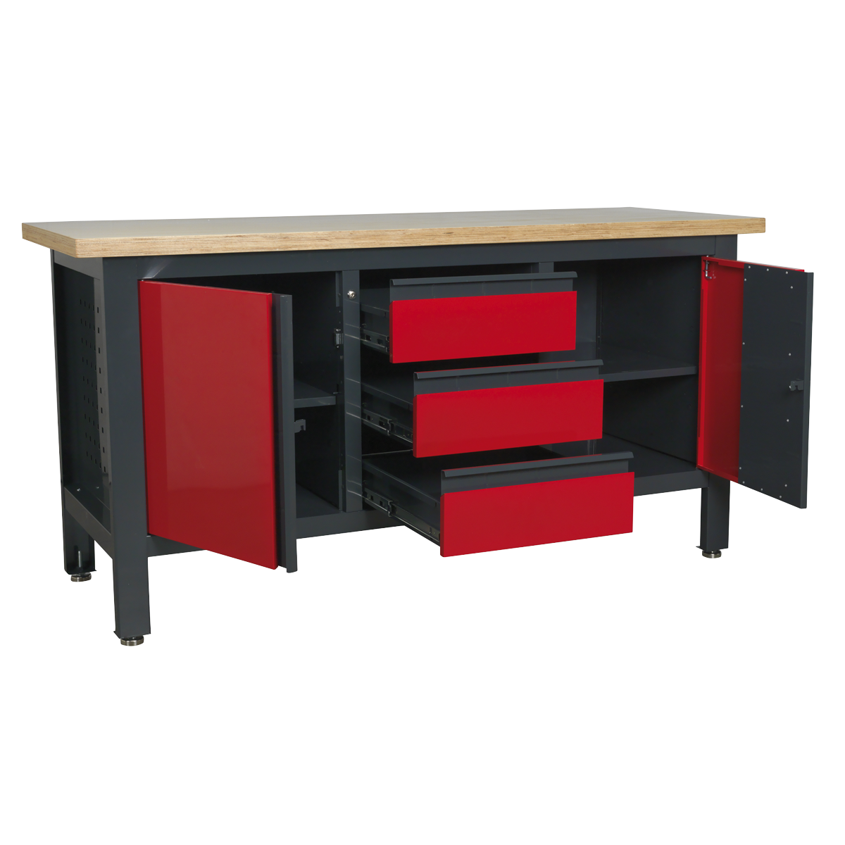 Sealey AP1905C Workbench with 3 Drawers & 2 Cupboards