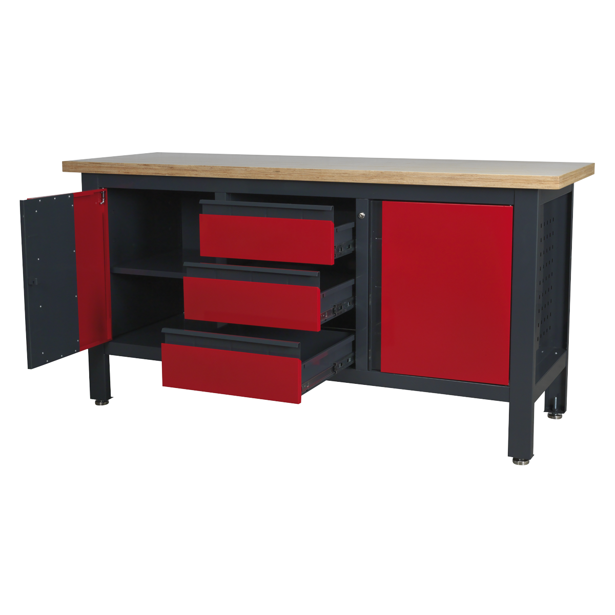 Sealey AP1905C Workbench with 3 Drawers & 2 Cupboards