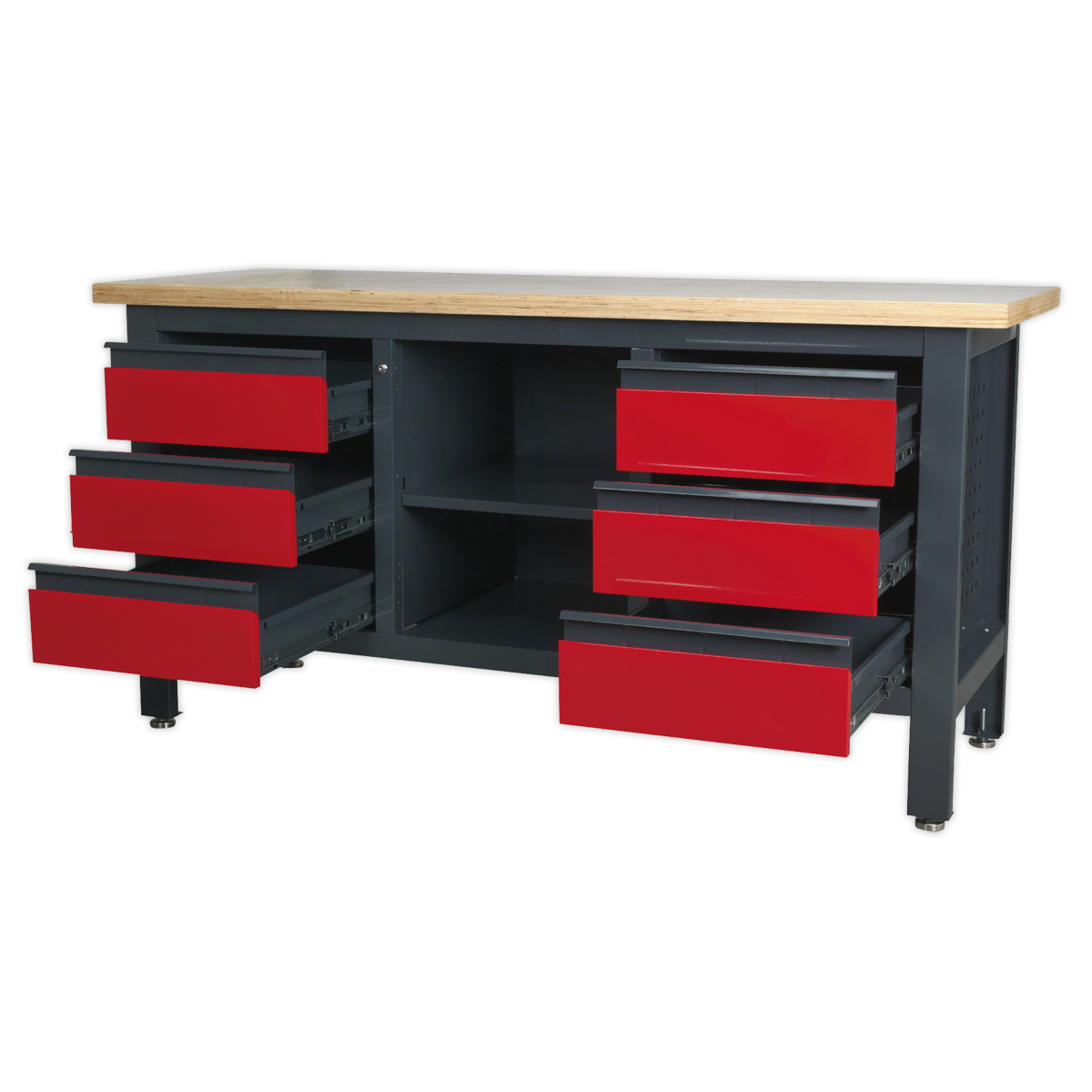 Sealey AP1905D Workbench with 6 Drawers & Open Storage