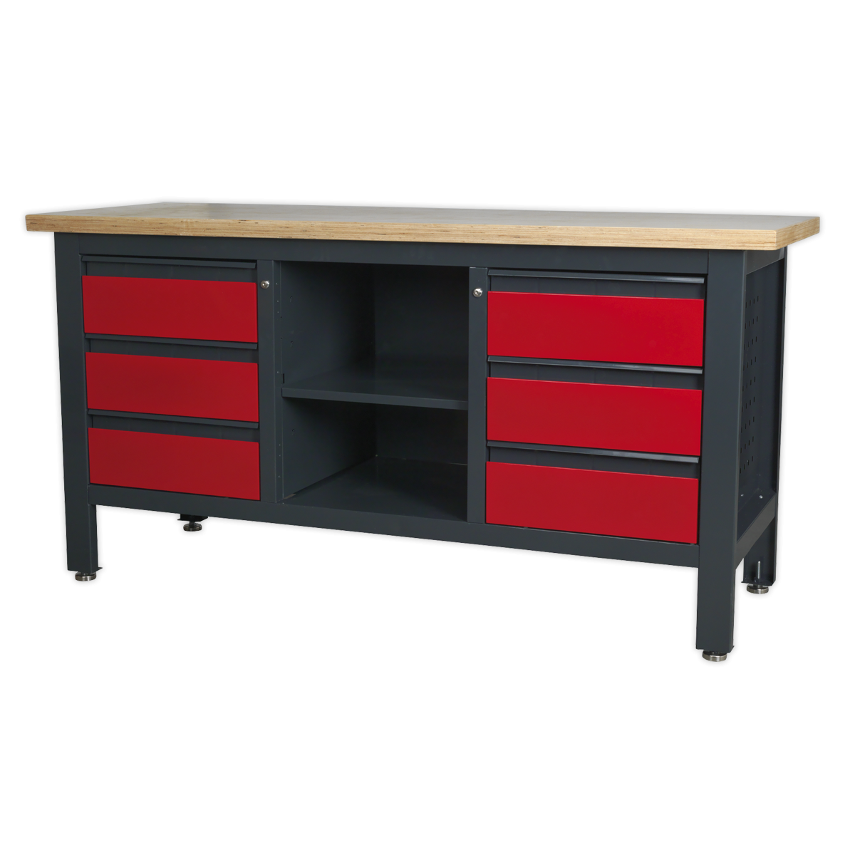 Sealey AP1905D Workbench with 6 Drawers & Open Storage