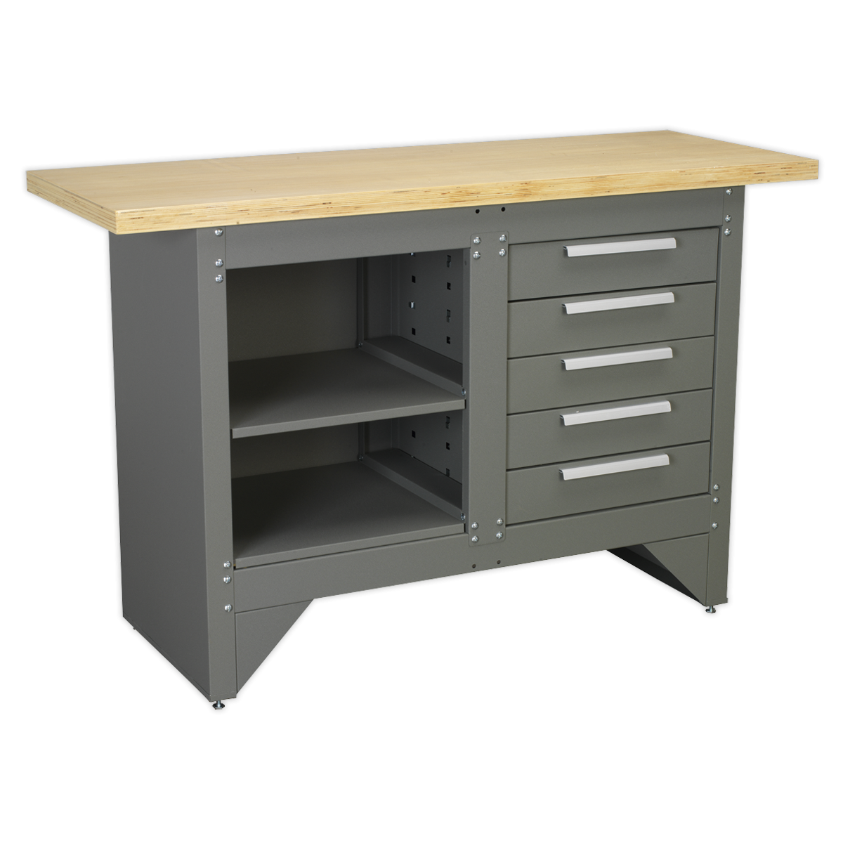 Sealey AP2030BB Heavy-Duty Workbench with 5 Drawers