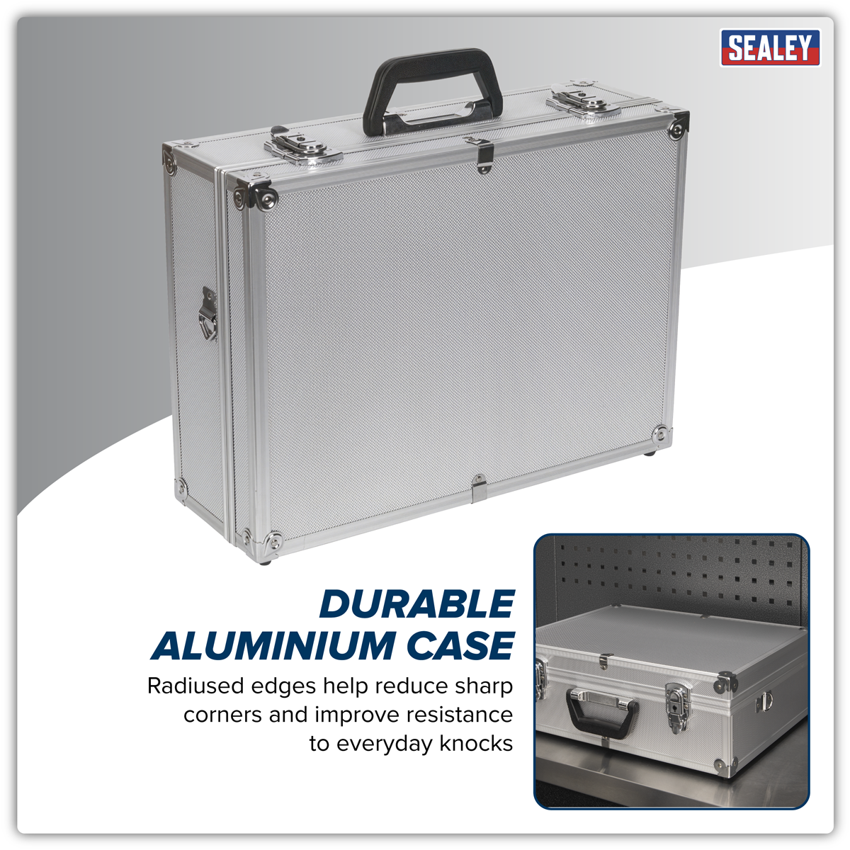 Sealey AP603 Aluminium Tool Case with Square Edges