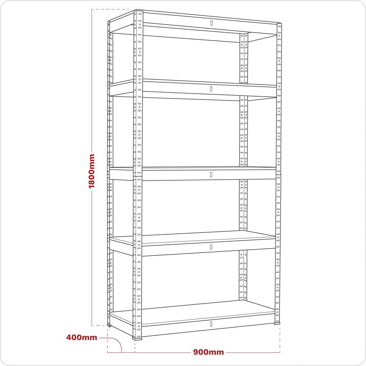 Sealey AP6350 Racking Unit with 5 Shelves 350kg Capacity Per Level