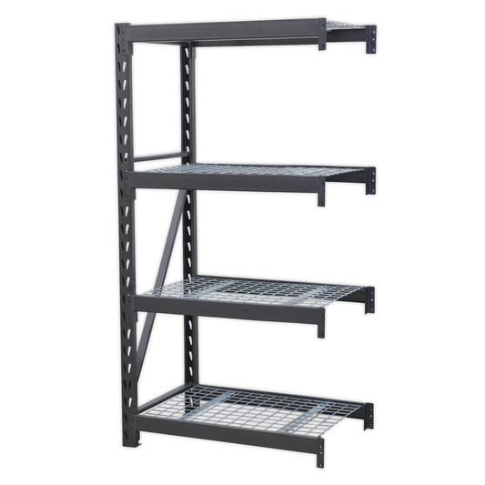 Sealey AP6372E Heavy-Duty Racking Extension Pack with 4 Mesh Shelves 640kg Capacity Per Level