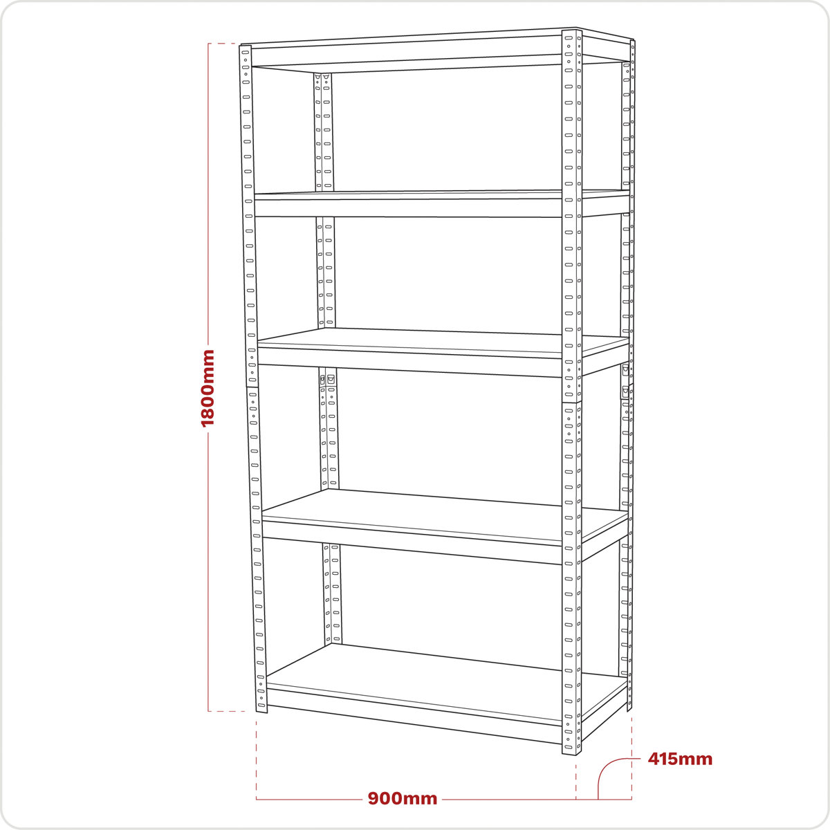 Sealey AP6500 Racking Unit with 5 Shelves 500kg Capacity Per Level