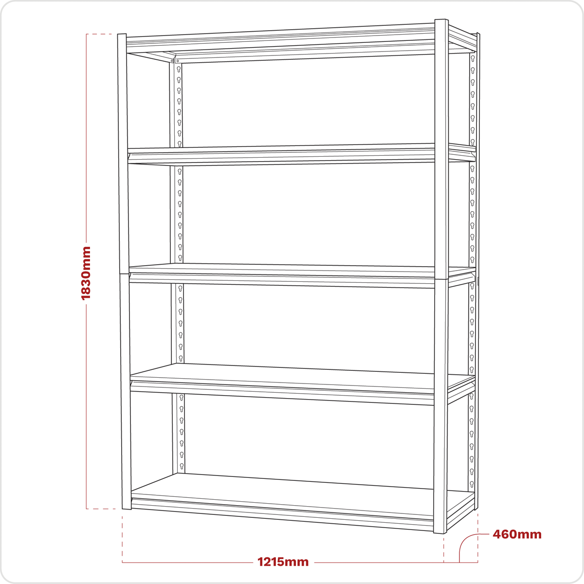 Sealey AP6548 Racking Unit with 5 Shelves 600kg Capacity Per Level