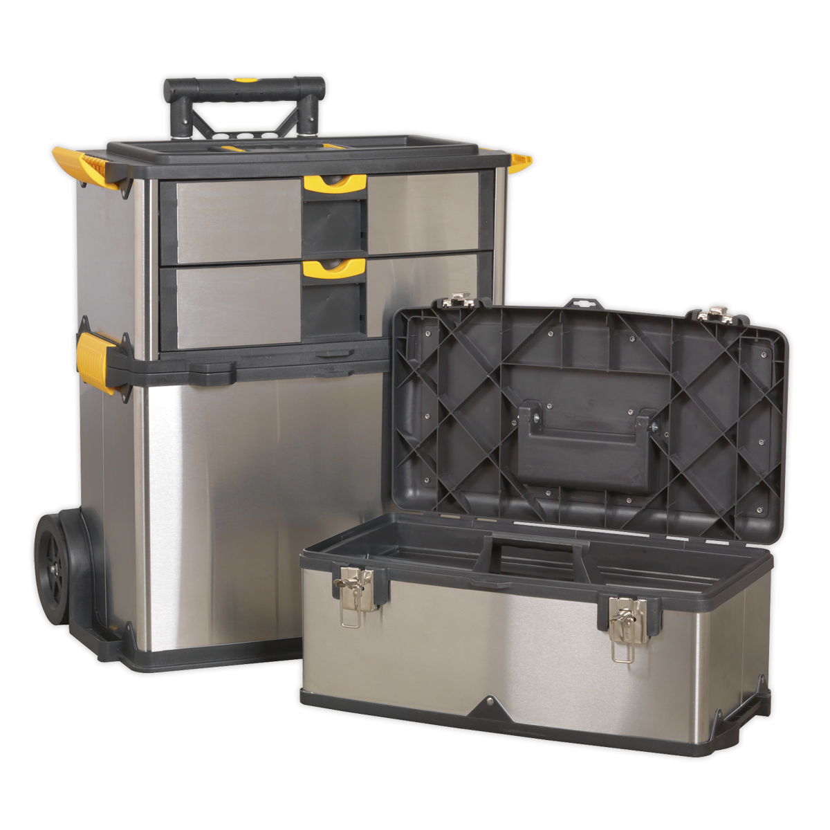 Sealey AP855 Mobile Stainless Steel/Composite Toolbox with 3 Compartments