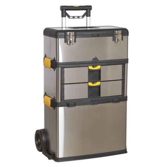 Sealey AP855 Mobile Stainless Steel/Composite Toolbox with 3 Compartments