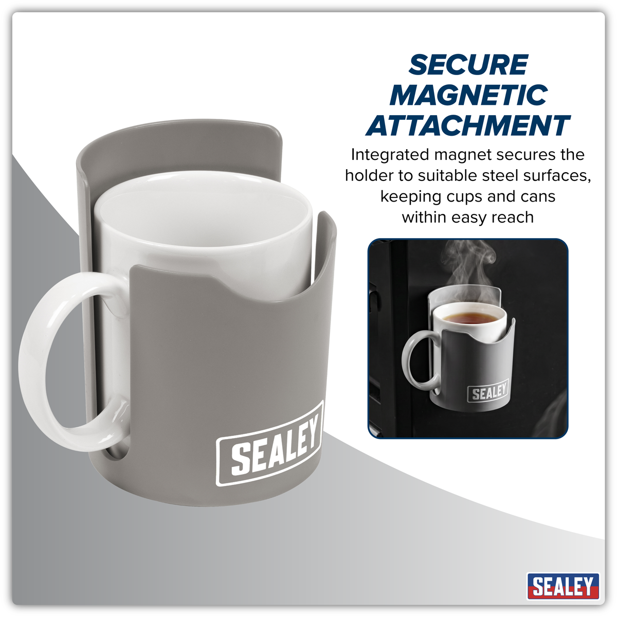Sealey APCHG Magnetic Cup/Can Holder - Grey