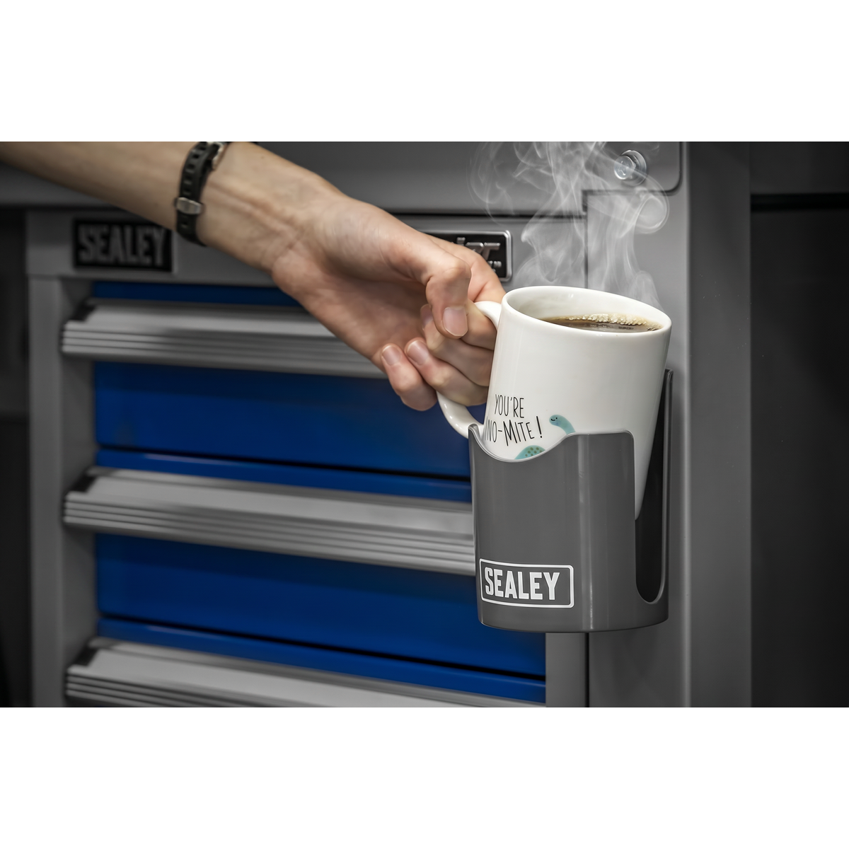 Sealey APCHG Magnetic Cup/Can Holder - Grey