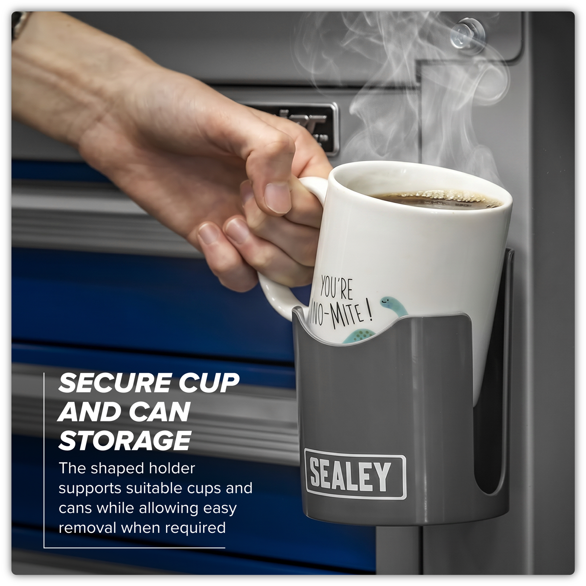 Sealey APCHG Magnetic Cup/Can Holder - Grey