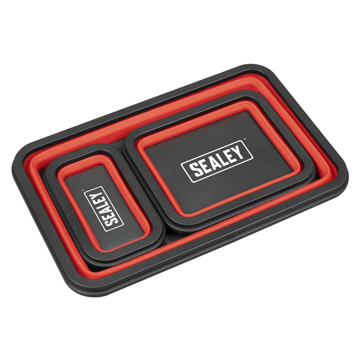 Sealey APCMTS Parts Tray Collapsible Magnetic - Set of 3