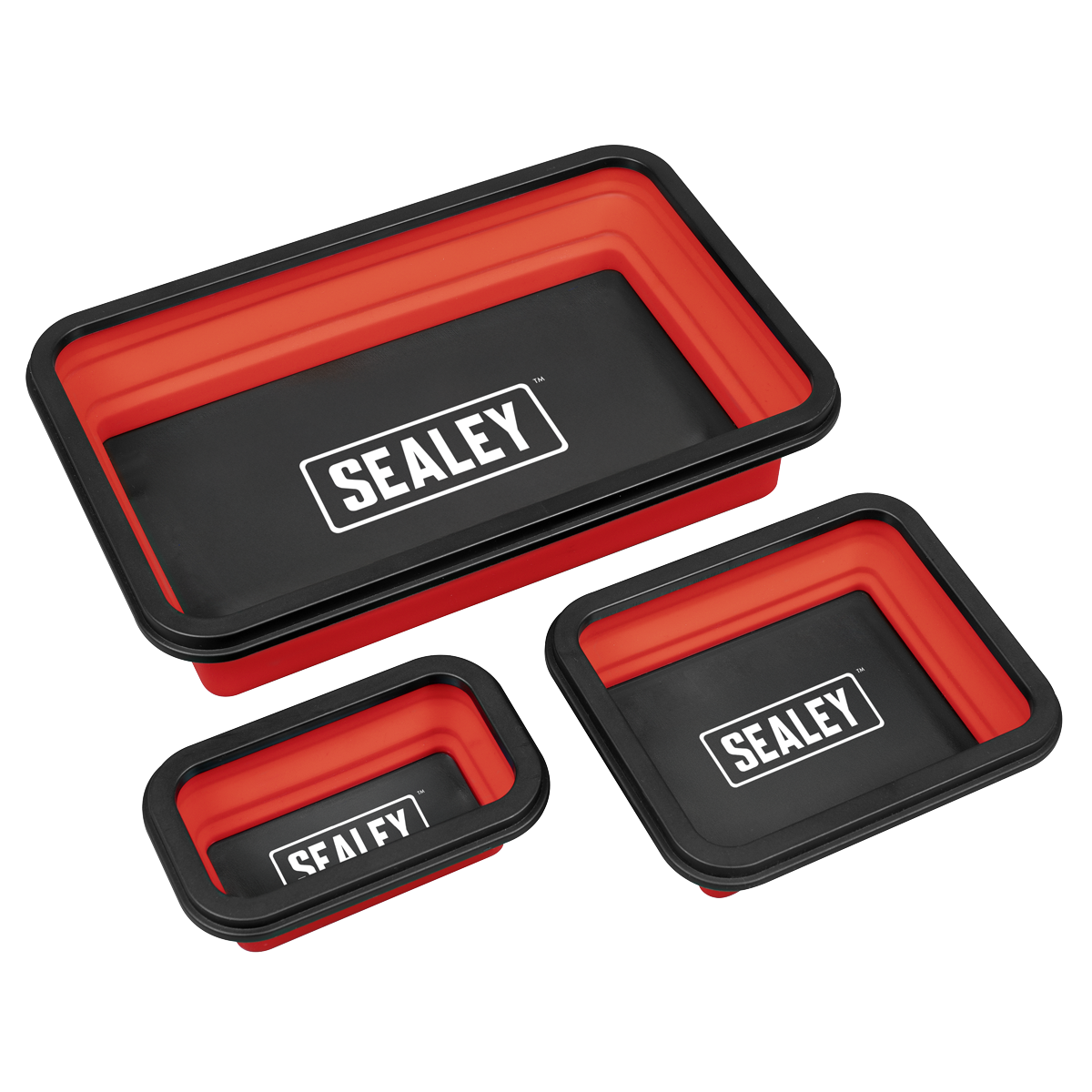 Sealey APCMTS Parts Tray Collapsible Magnetic - Set of 3