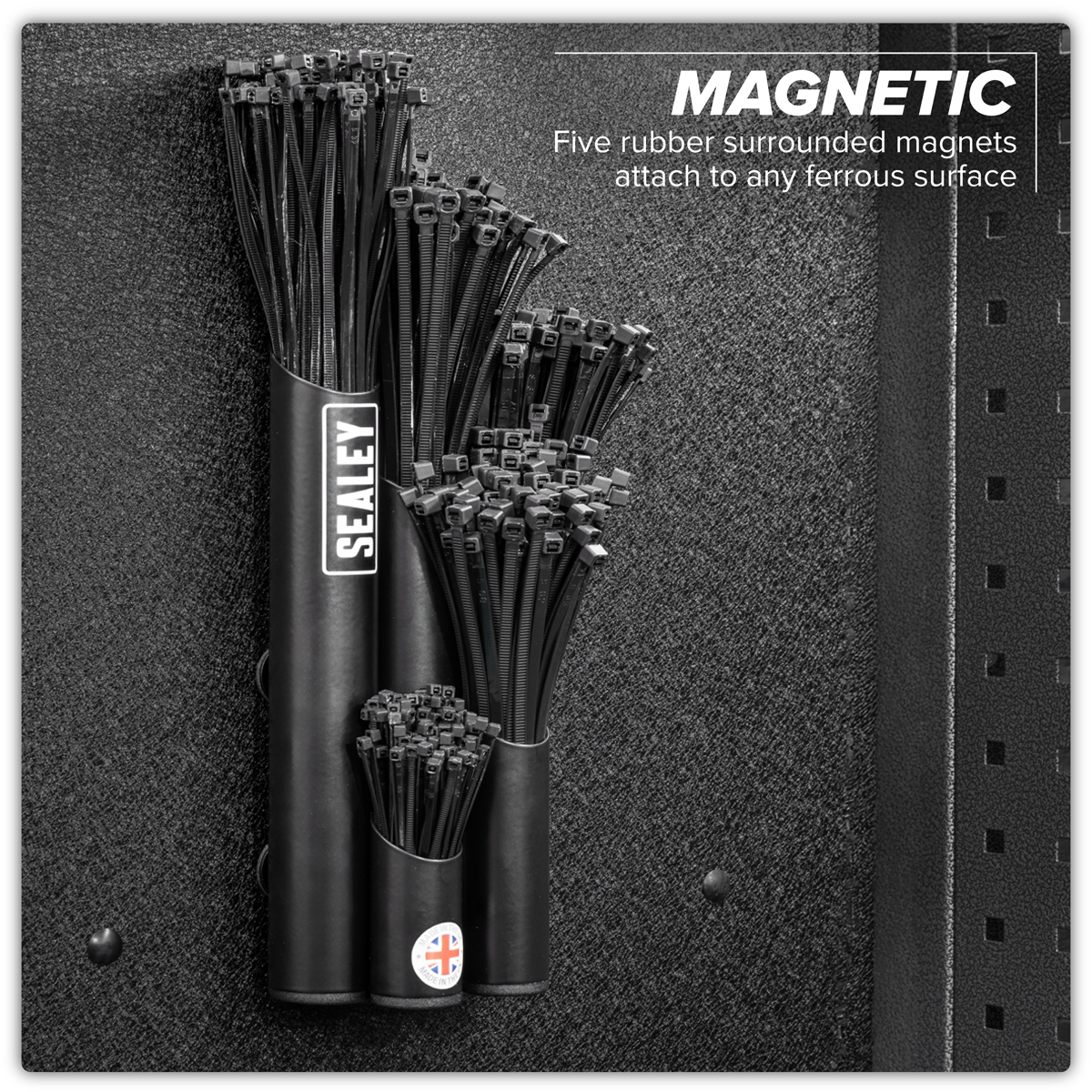 Sealey APCTHBXL Large Magnetic Cable Tie Holder - Black