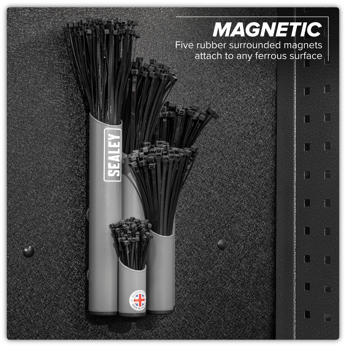 Sealey APCTHGXL Large Magnetic Cable Tie Holder - Grey