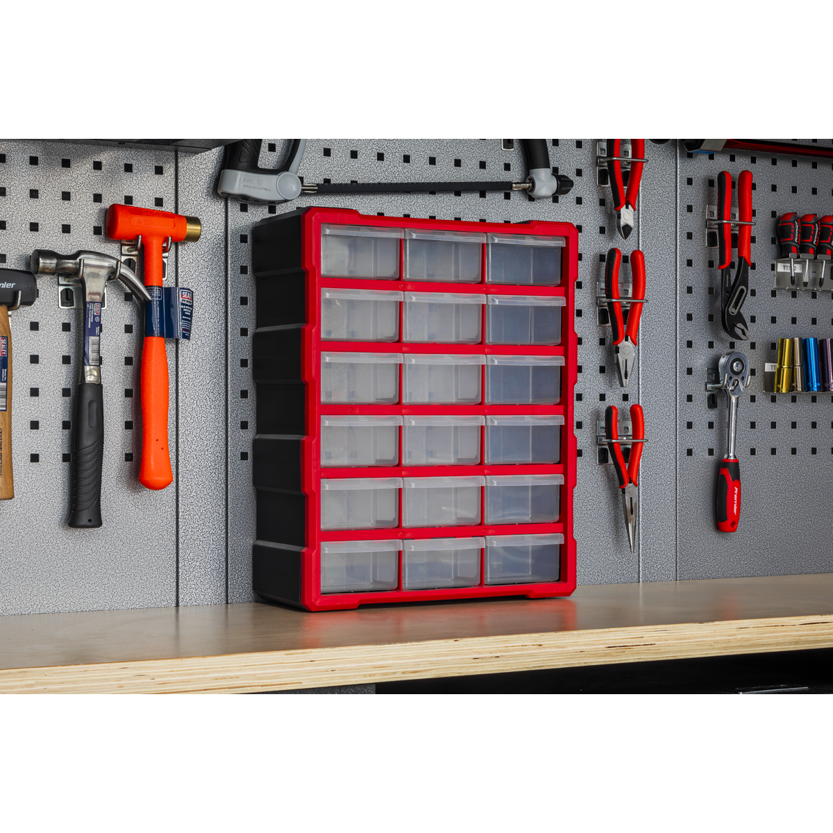 Sealey APDC18R Cabinet Box 18 Drawer - Red/Black