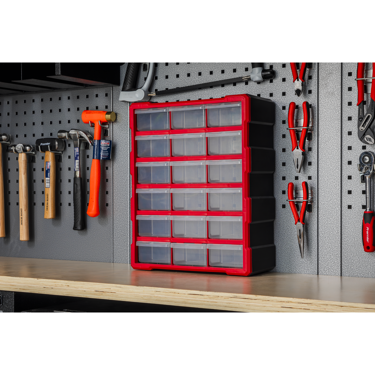 Sealey APDC18R Cabinet Box 18 Drawer - Red/Black