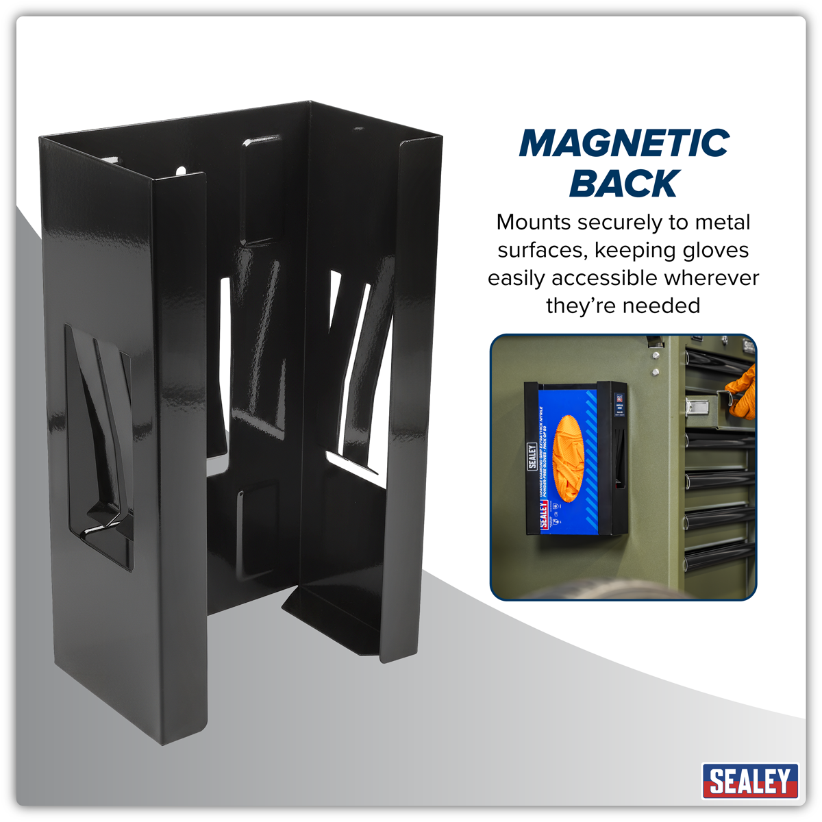 Sealey APGDB Magnetic Glove Dispenser - Black