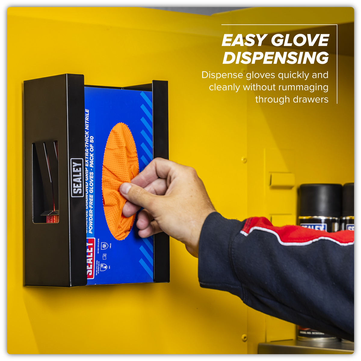 Sealey APGDB Magnetic Glove Dispenser - Black