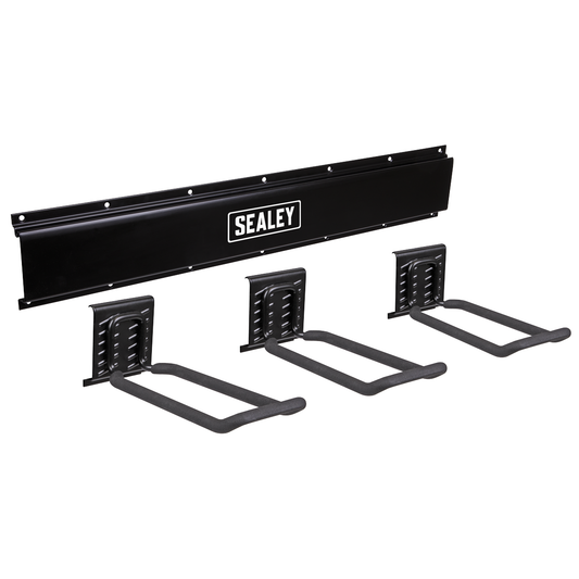 Sealey APHKIT7 Wall Mounting Storage Rail with 3 Closed End Hooks