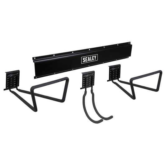Sealey APHKIT9 Wall Mounting Storage Rail with 3 Large Hooks