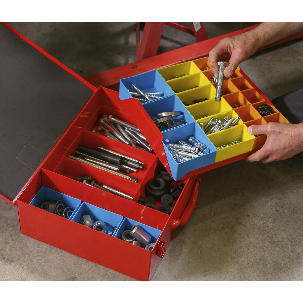 Sealey APMC27 2-Layer Metal Case with 27 Storage Bins