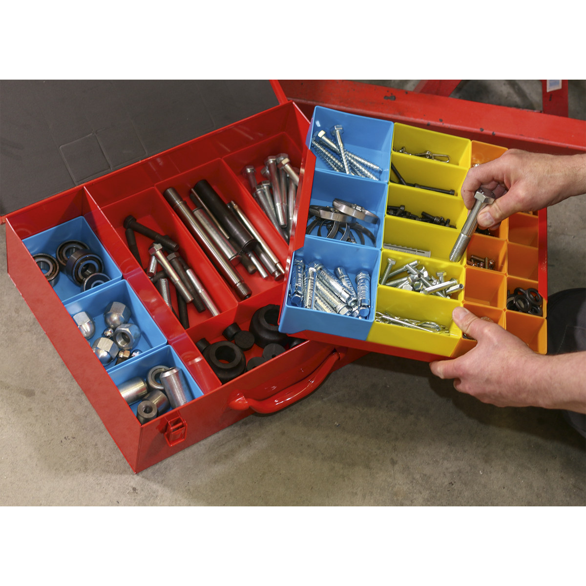 Sealey APMC27 2-Layer Metal Case with 27 Storage Bins