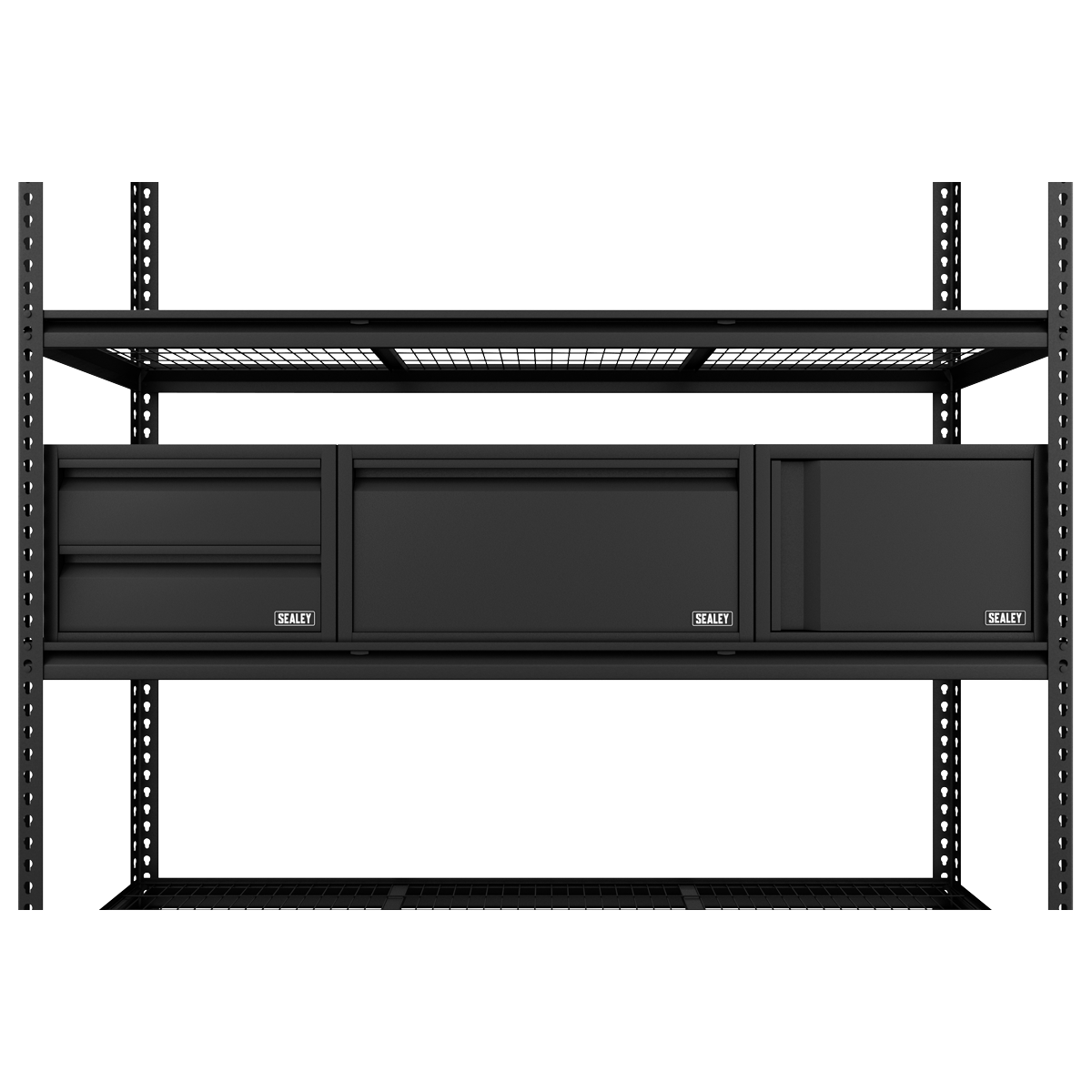 Sealey APMRCOMBO1 Heavy-Duty Modular Racking Kit with 3 Storage Units