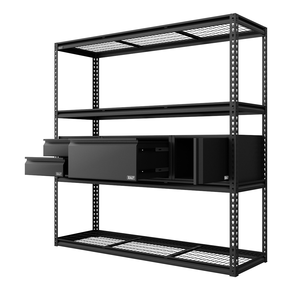 Sealey APMRCOMBO1 Heavy-Duty Modular Racking Kit with 3 Storage Units