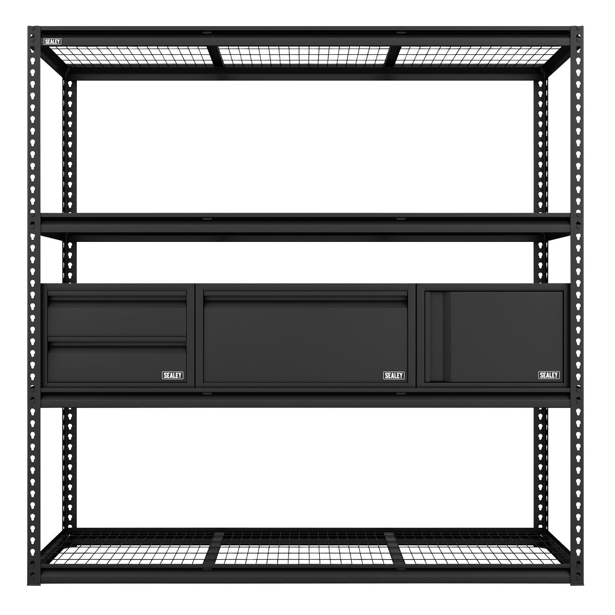 Sealey APMRCOMBO1 Heavy-Duty Modular Racking Kit with 3 Storage Units