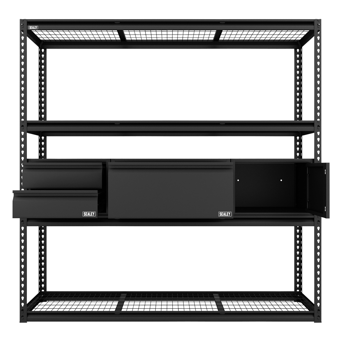 Sealey APMRCOMBO1 Heavy-Duty Modular Racking Kit with 3 Storage Units