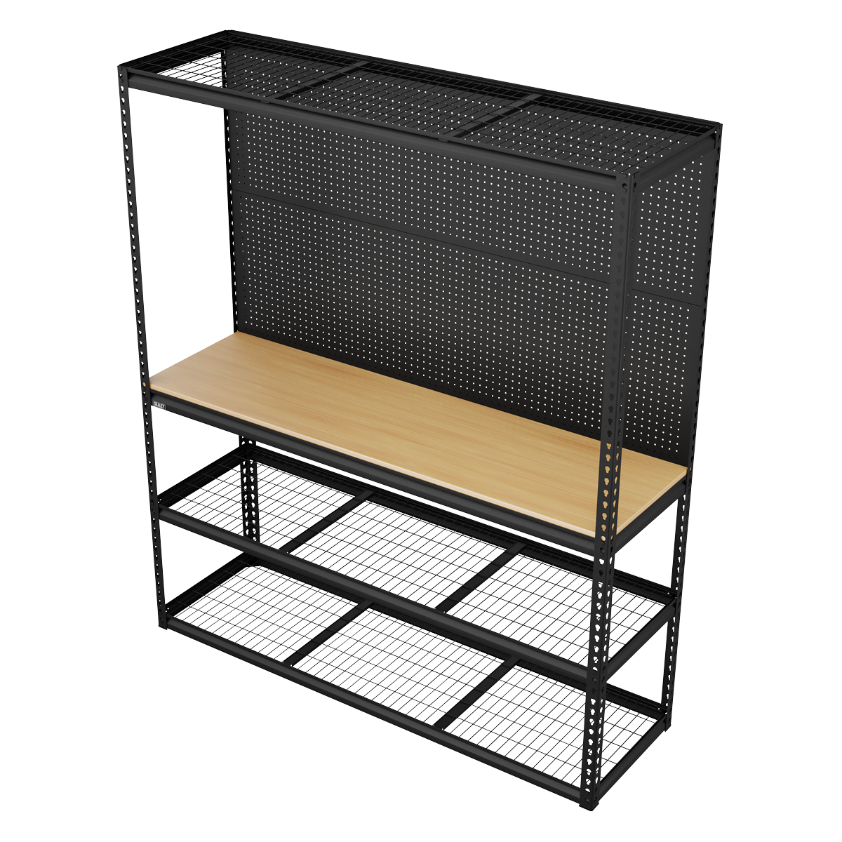 Sealey APMWB1 Heavy-Duty Modular Workbench with Racking & Pegboard 300kg Capacity Per Level