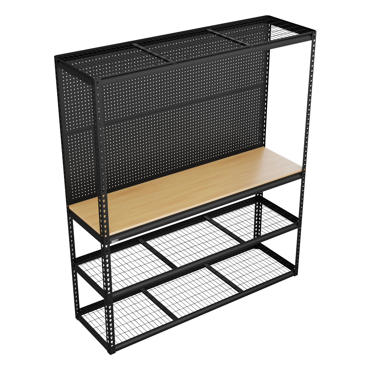 Sealey APMWB1 Heavy-Duty Modular Workbench with Racking & Pegboard 300kg Capacity Per Level
