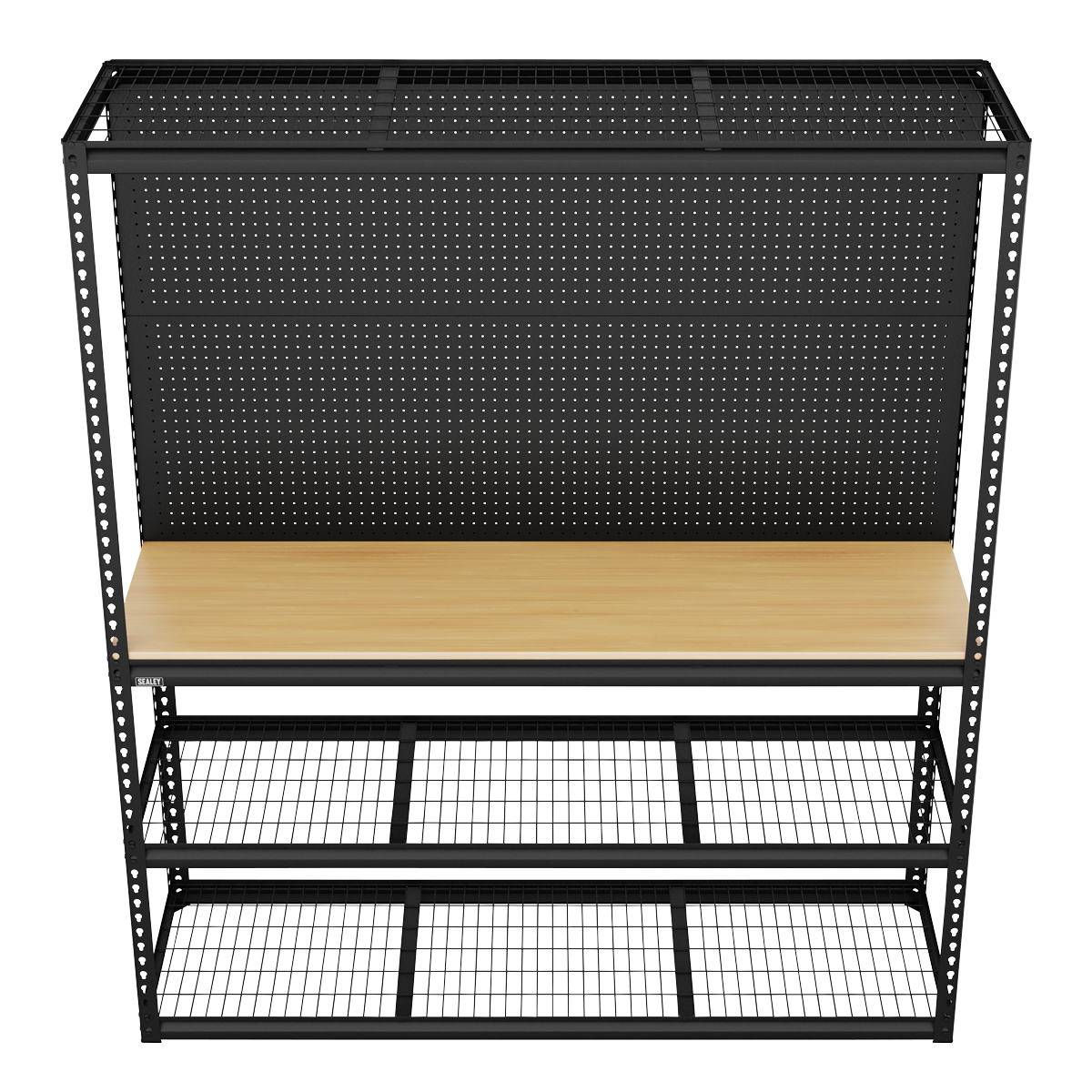 Sealey APMWB1 Heavy-Duty Modular Workbench with Racking & Pegboard 300kg Capacity Per Level