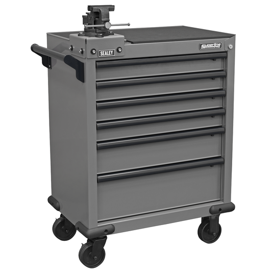 Sealey APMWS2COMBO Superline PRO® Rollcab 6 Drawer with SG Swivel Base 100mm Vice