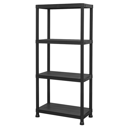 Sealey APPR4 Plastic Racking Unit with 4 Shelves 25kg Capacity Per Level