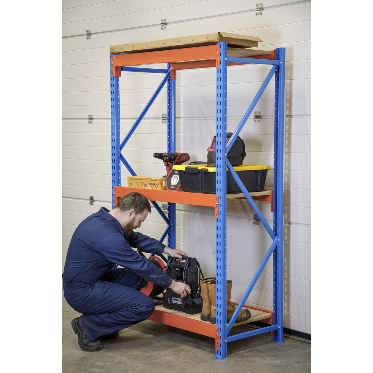 Sealey APR2701 Heavy-Duty Shelving Unit with 3 Beam Set 900kg Capacity Per Level