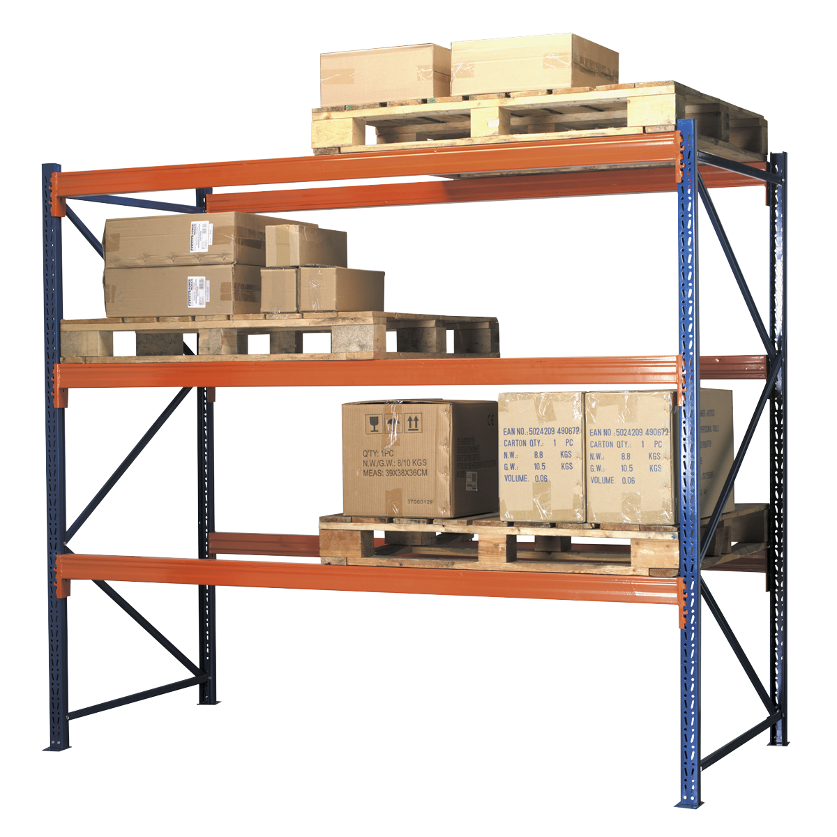 Sealey APR3001 Heavy-Duty Racking Unit with 3 Beam Set 1000kg Capacity Per Level