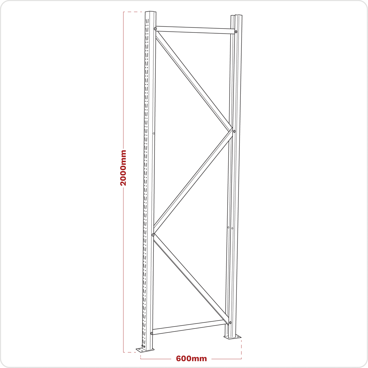 Sealey APR602 Frame One End 2000 x 600mm