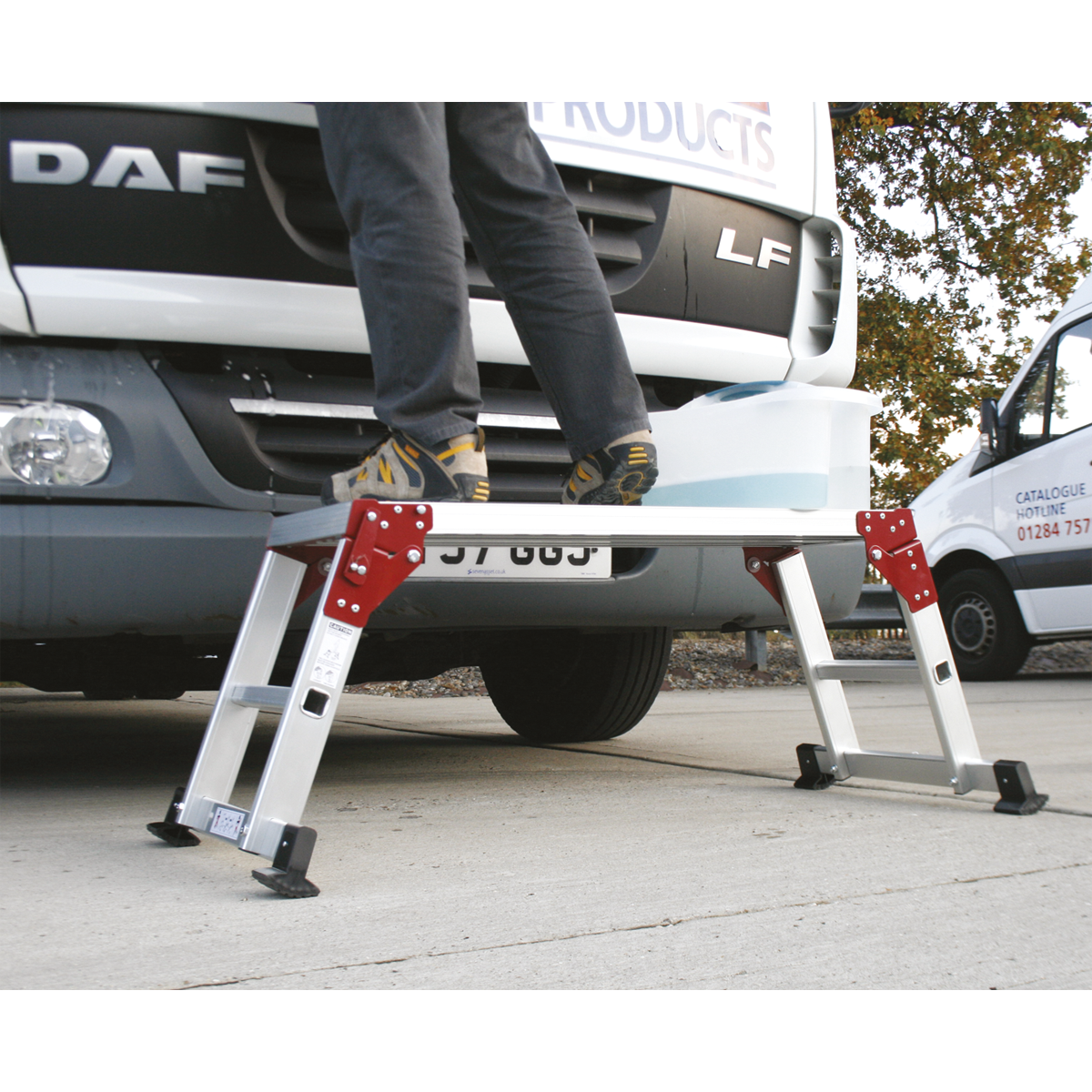 Sealey APS2 Aluminium 2-Tread Folding Platform - EN 131-4