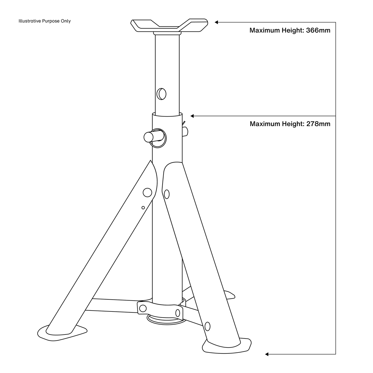 Sealey AS2000F Folding Type Axle Stands (Pair) 2 Tonne Capacity per Stand