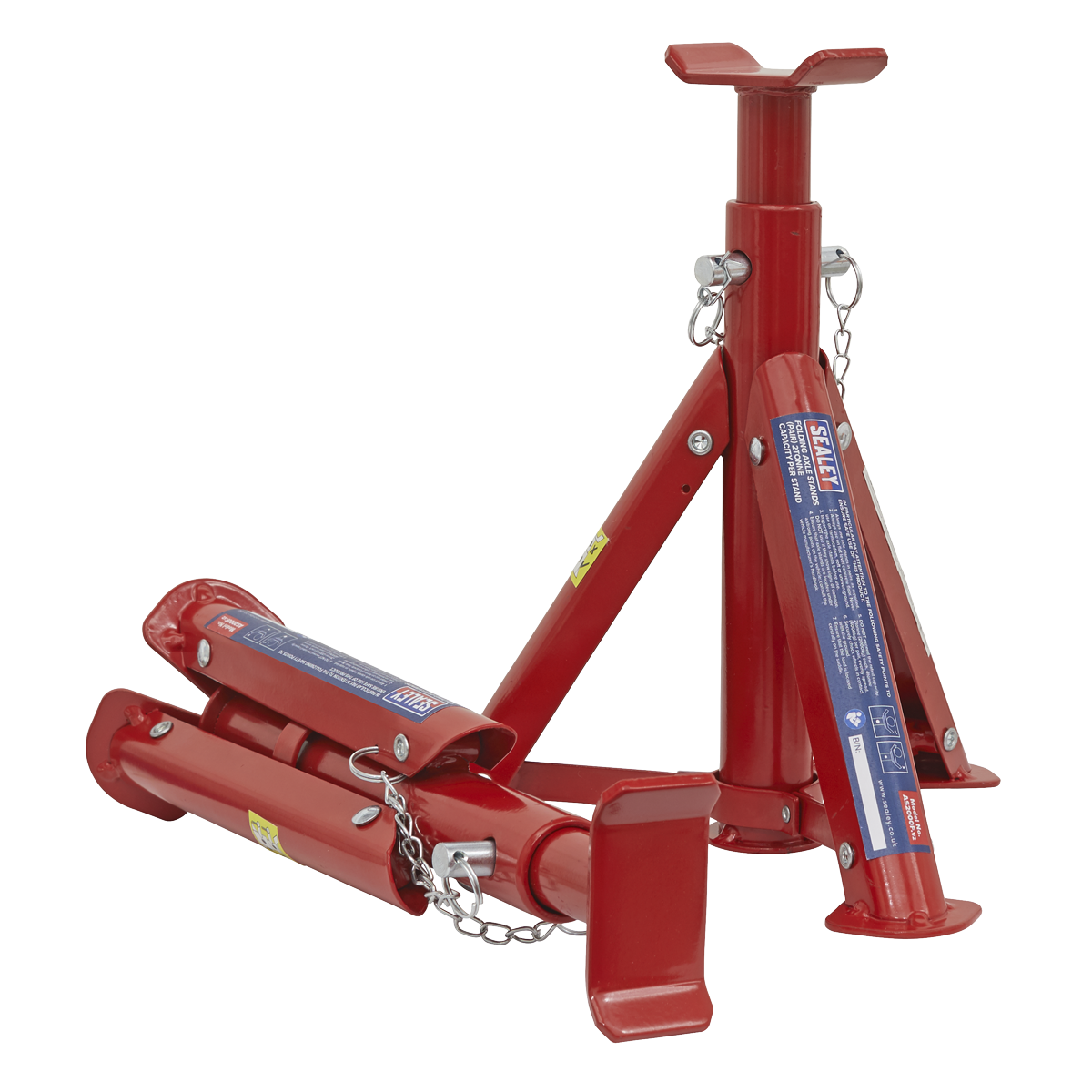 Sealey AS2000F Folding Type Axle Stands (Pair) 2 Tonne Capacity per Stand