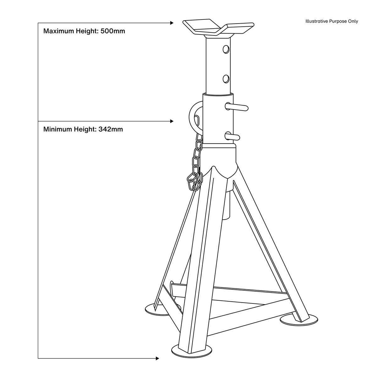 Sealey AS2500 Premier Axle Stands (Pair) 2.5 Tonne Capacity per Stand